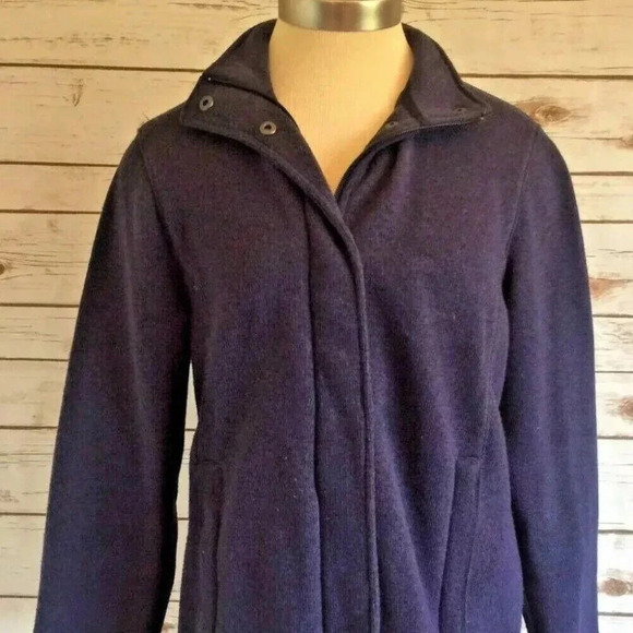 Landsend Jackets & Blazers - LANDSEND Women Long Sleeve Zip-Up Collared Blue Jacket Size 10/12 M/P